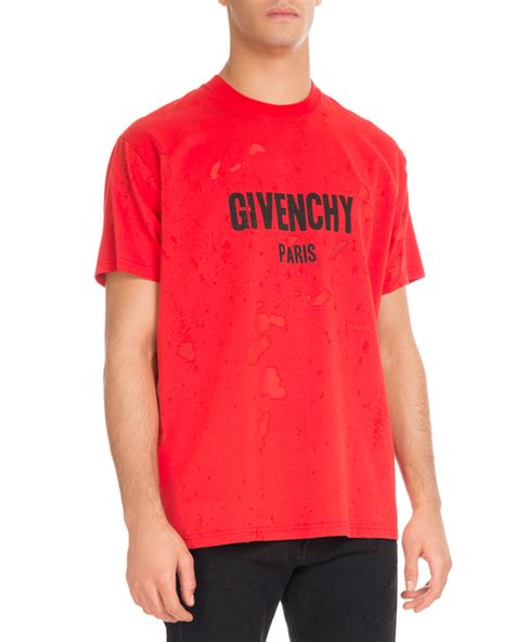 givenchy check shirt red|givenchy distressed t shirt.